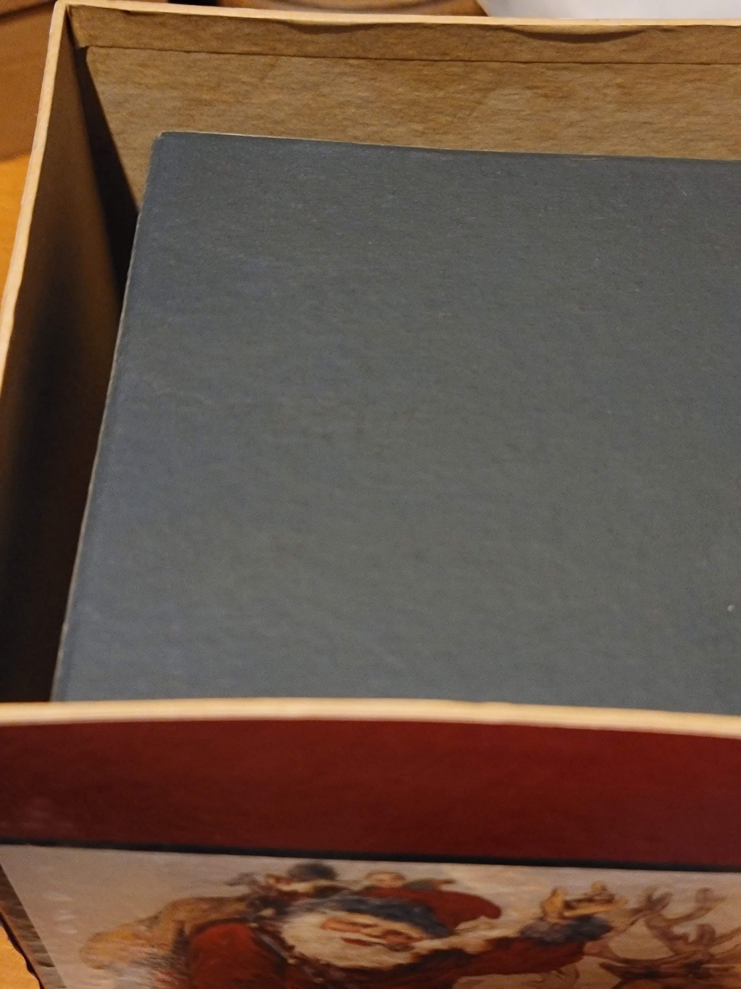 Vintage Victorian Style Christmas Postcard Nesting Boxes Set