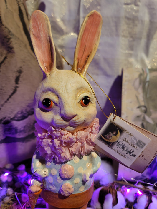Vintage Easter Hop Hop Jingle Boo Debra Schoch Bunny in Pot Figurine
