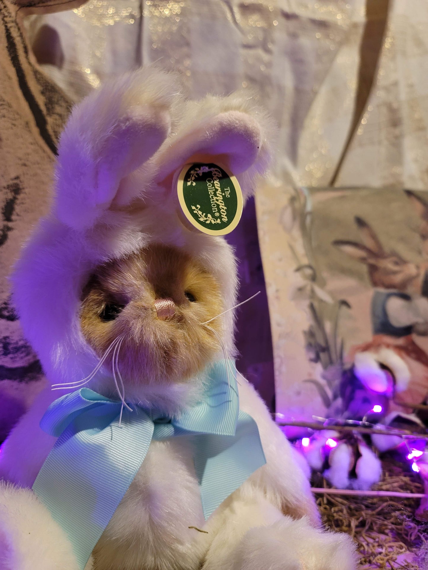 Beary Harey Easter Bunny Bear with Pull Down Hat and Movable Limbs