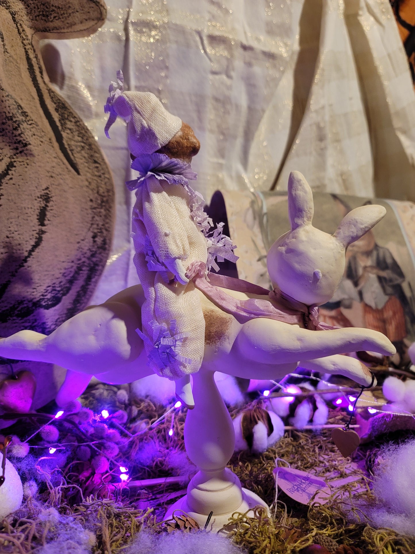 Vintage Easter Rabbit Dee Harvey Foust Laylas Wild Ride Figurine