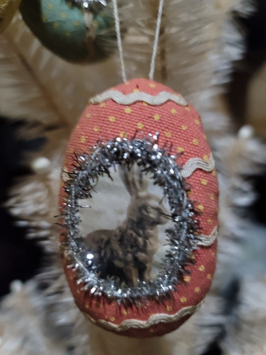 Primitive Easter Bunny Cloth Egg Ornaments Set