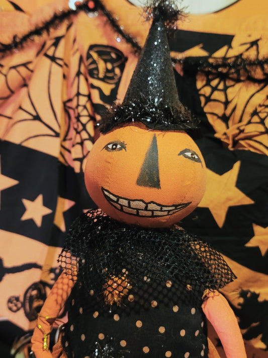Vintage Halloween Kim Kohler Bethany Lowe Pumpkin Witch Figurine