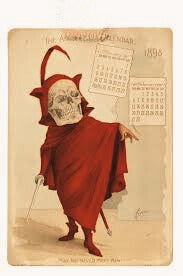 Vintage Halloween Style Antikamnia Skeleton Devil Bobble Head Figurine