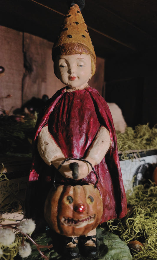 Vintage Halloween Postcard Witch Barton and Spooner Figurine Ragon House