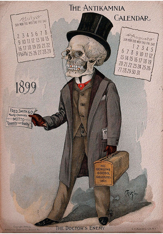 Vintage Halloween Style Antikamnia Skeleton Dr Death Bobble Head Figurine