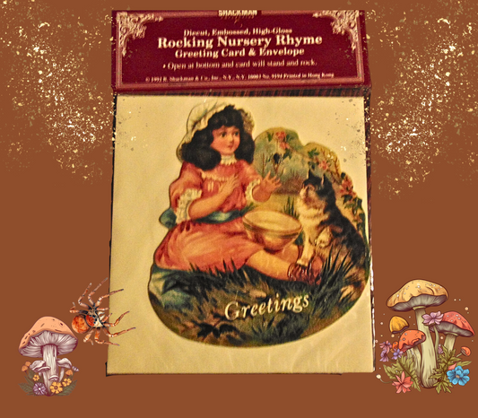 Vintage Victorian Fairytale Die Cut Standing and Rocking Mechanical Greeting Card