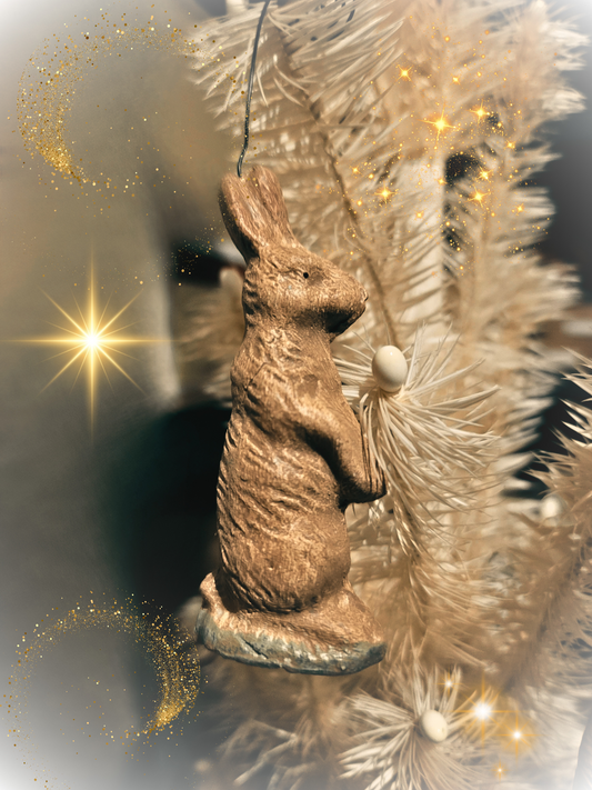 Primitive Easter Rabbit Mold Chalkware Ornaments Set