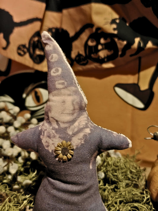 Vintage Halloween Style Photo Witch Pillow