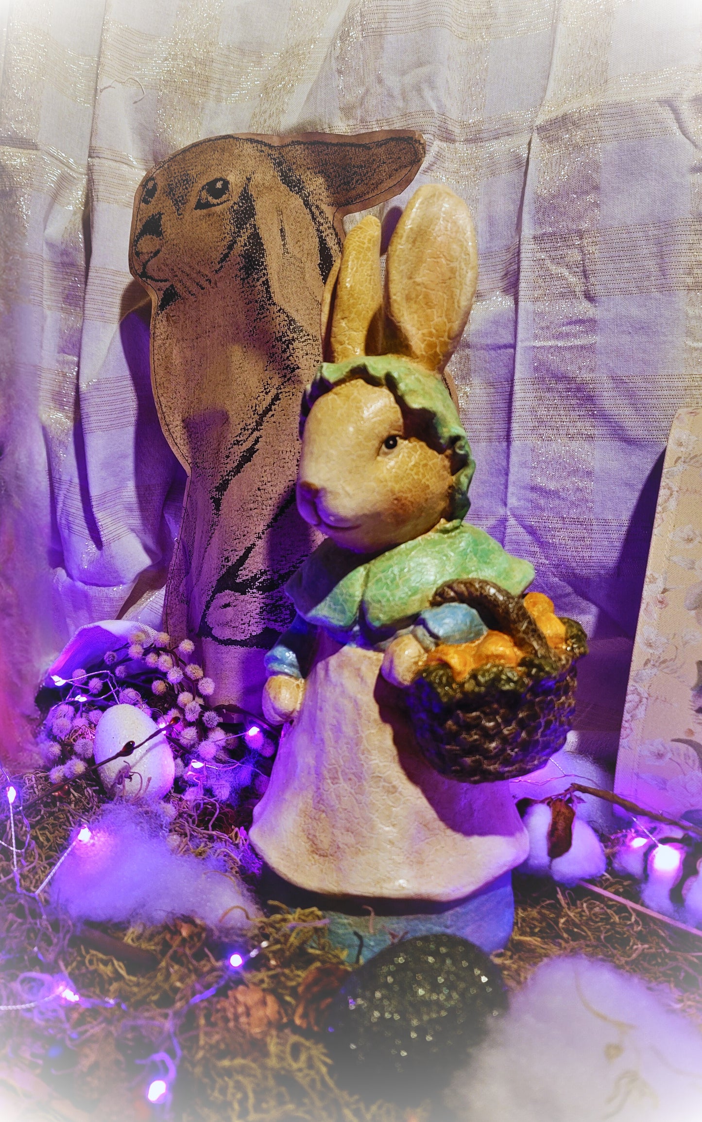 Vintage Easter Bunny Momma Peter Rabbit with Basket