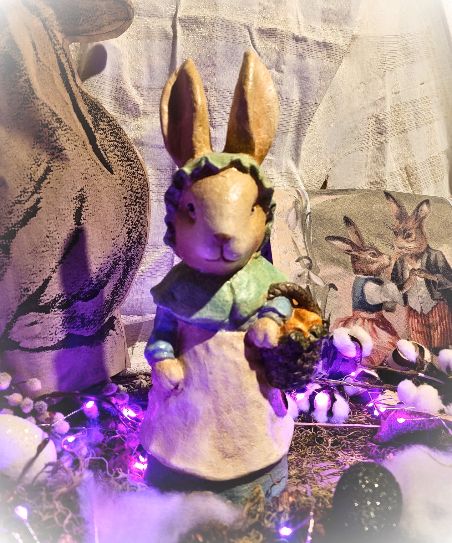 Vintage Easter Bunny Momma Peter Rabbit with Basket