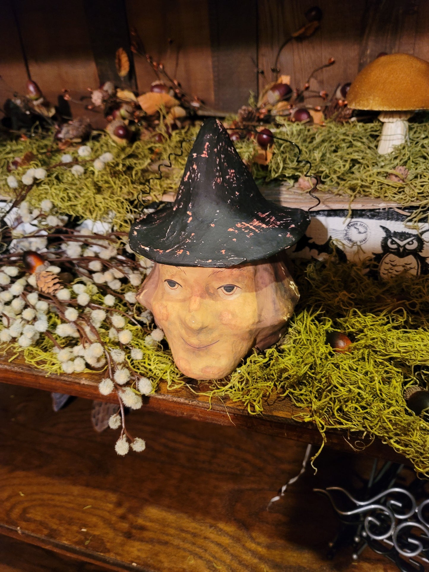 Vintage Halloween Style Witch Head Bethany Lowe Candy Container