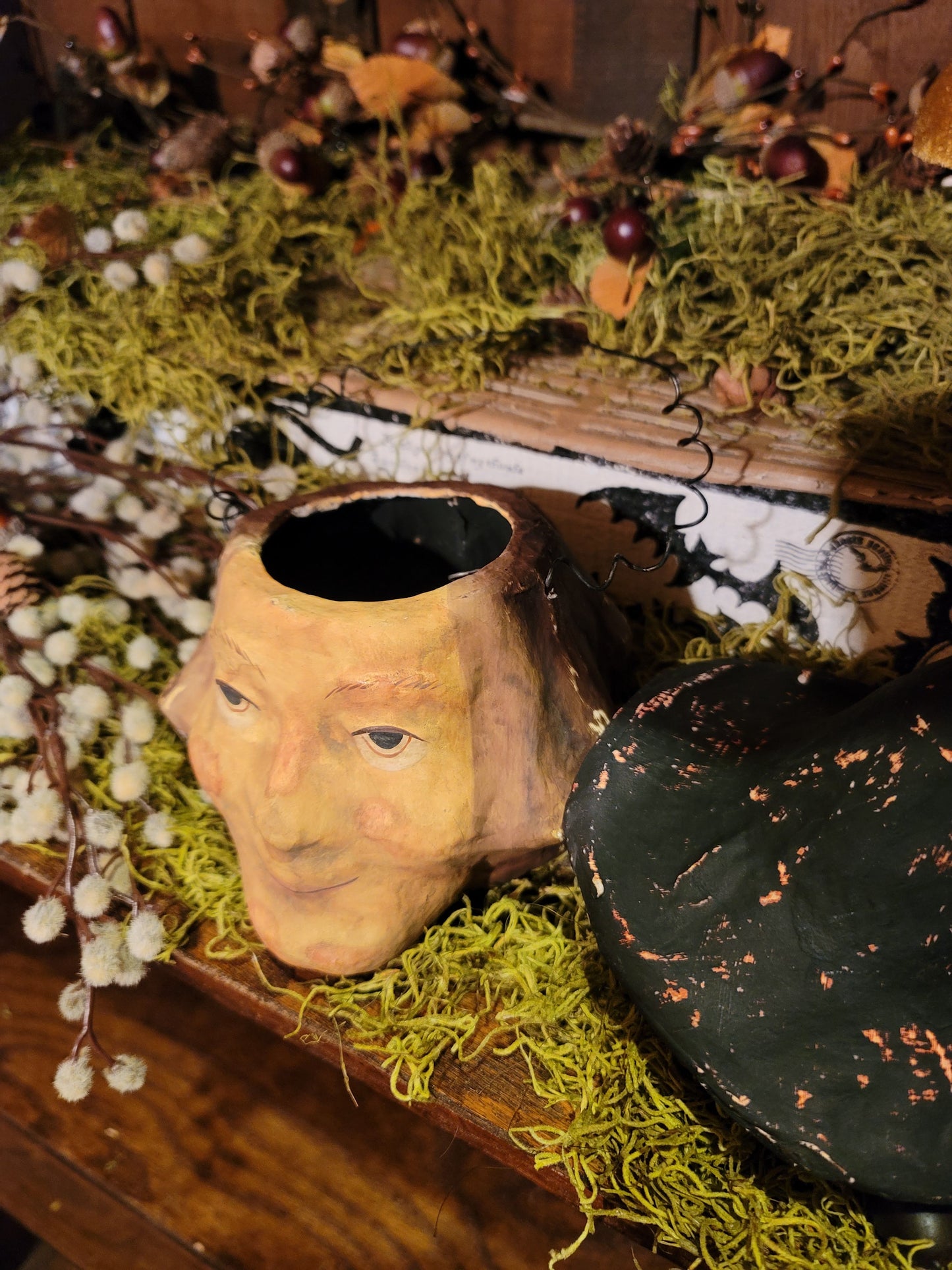 Vintage Halloween Style Witch Head Bethany Lowe Candy Container