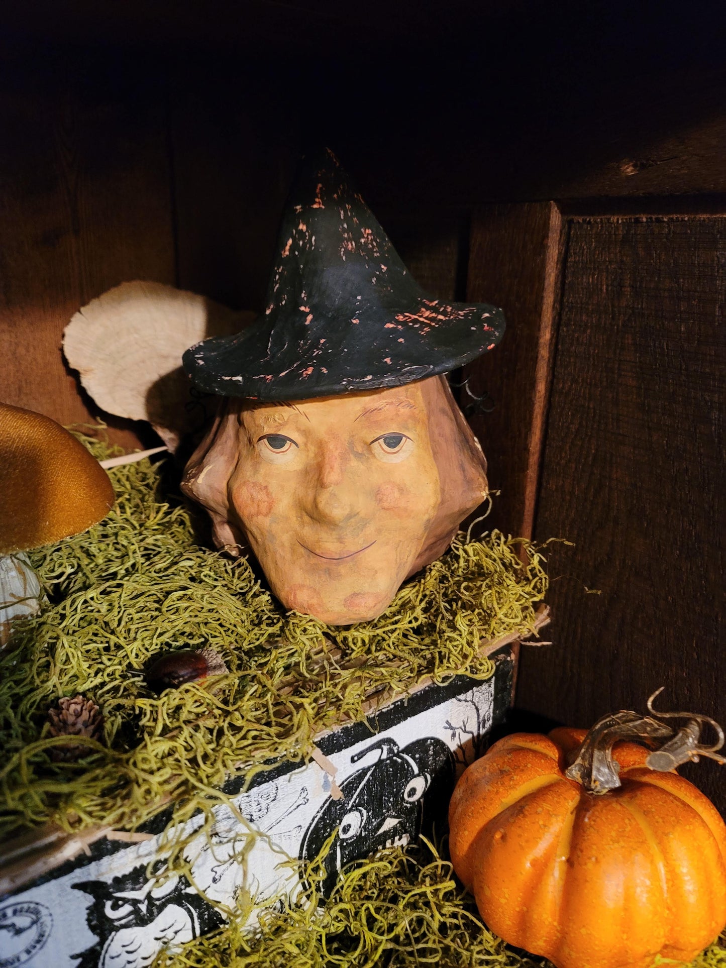 Vintage Halloween Style Witch Head Bethany Lowe Candy Container