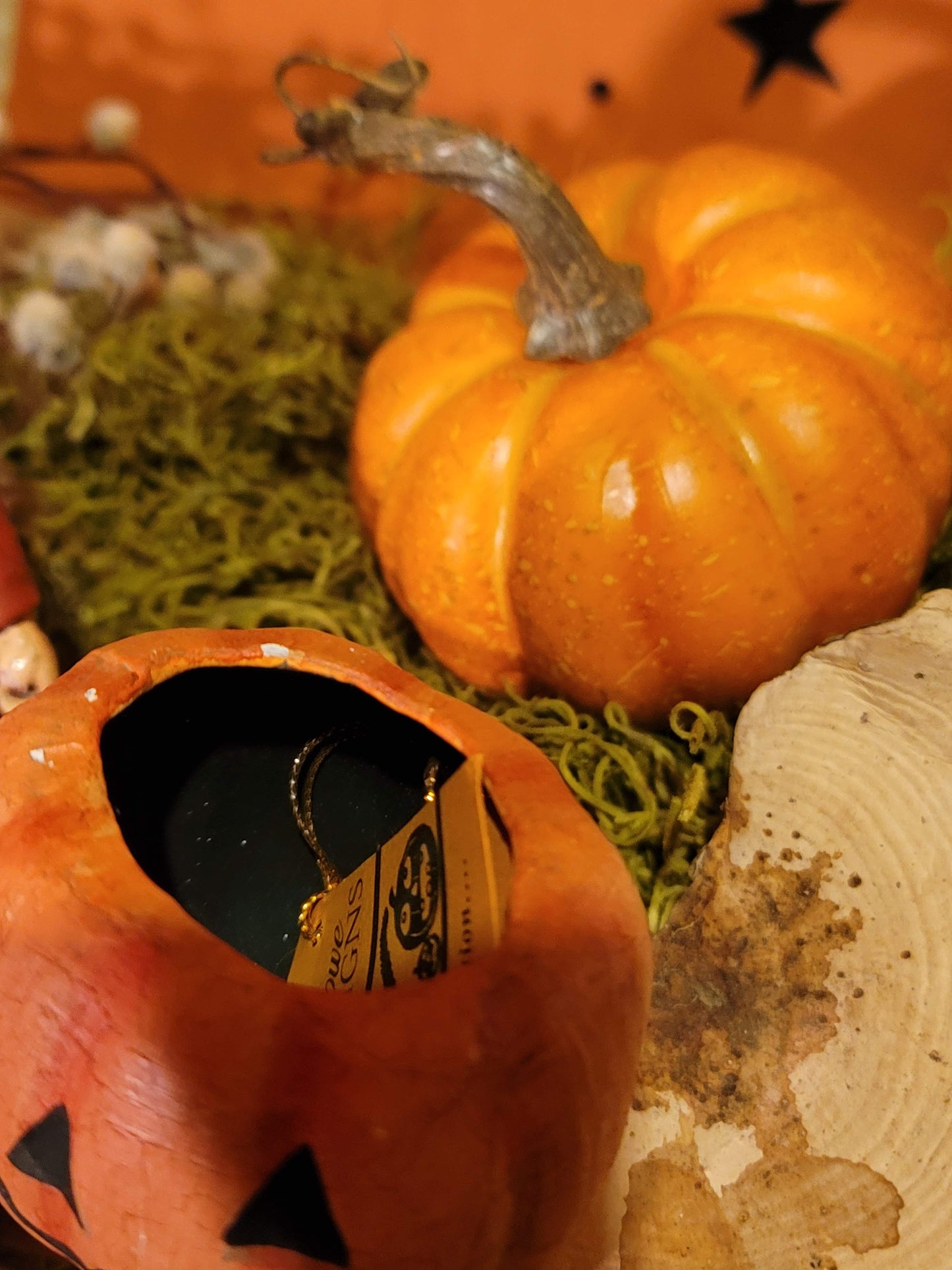 Vintage Halloween Style Bethany Lowe Devil Boy with Pumpkin Cart