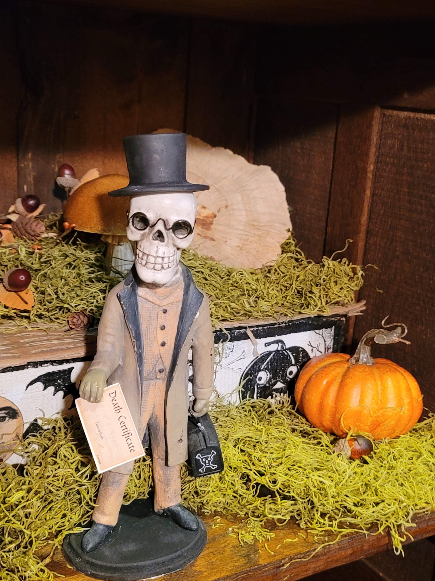 Vintage Halloween Style Antikamnia Skeleton Dr Death Bobble Head Figurine