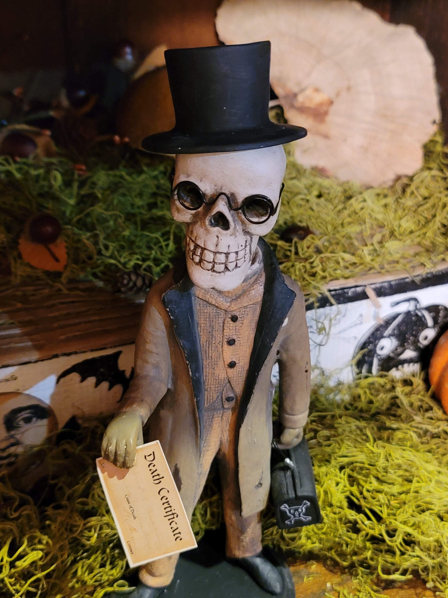 Vintage Halloween Style Antikamnia Skeleton Dr Death Bobble Head Figurine