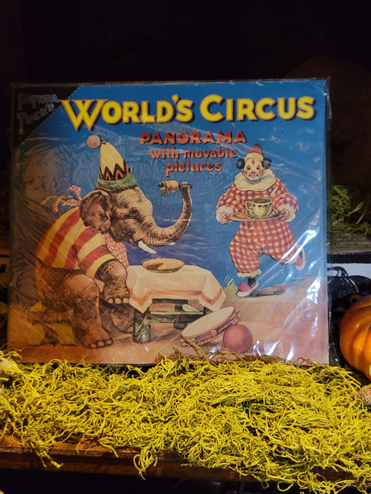 Vintage Victorian Style Father Tuck World Circus Panorama Book with Paper Movable Characters