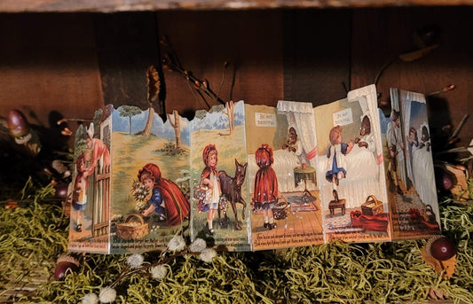 Vintage Victorian Style Red Riding Hood Panorama Card