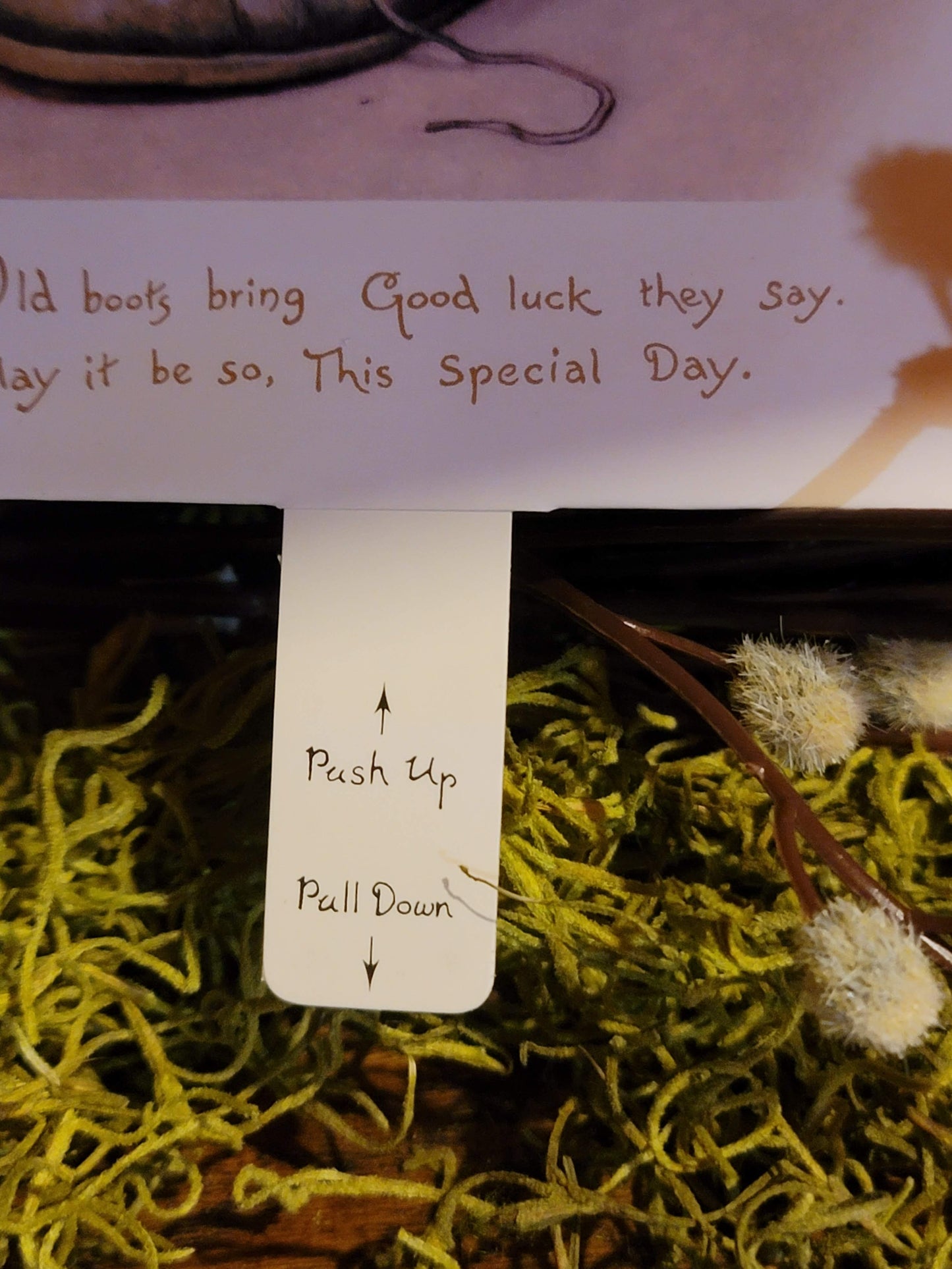 Vintage Victorian Style Mechanical Pop Up Kitten Cat and Mouse Moving Card