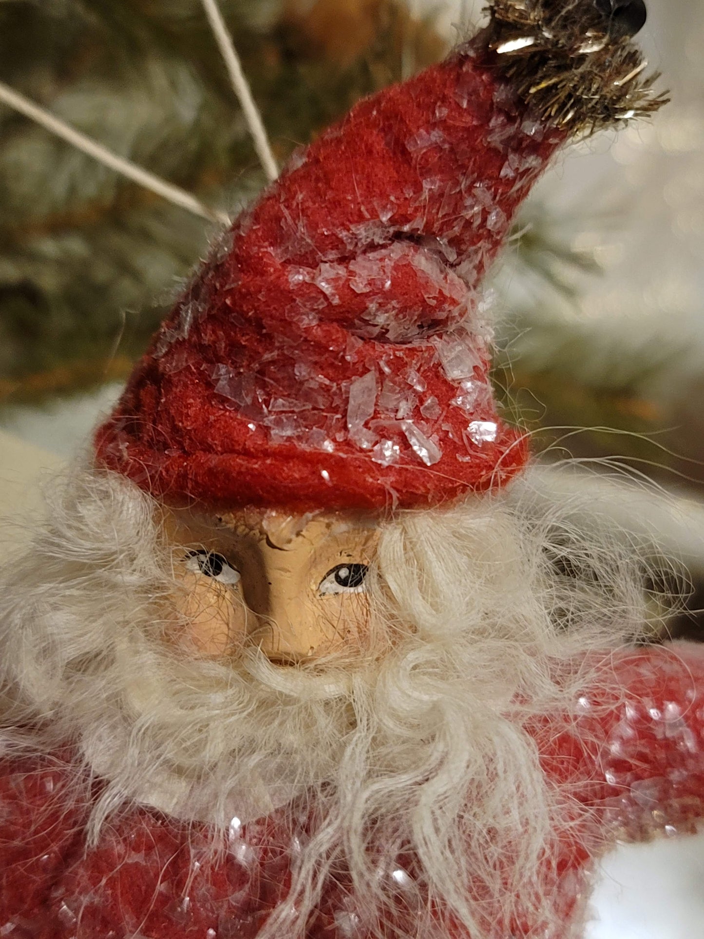 Primitive Christmas Bethany Lowe Rare large Stuffed Santa Ornament