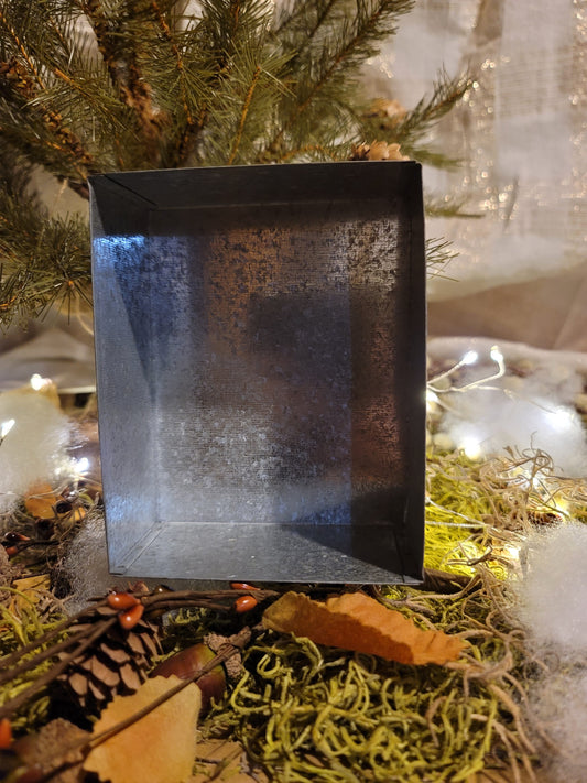 Vintage Victorian Christmas Style Tin Type Children Photo Box