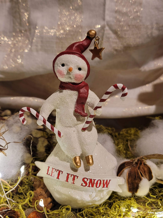 Vintage Folk Art Christmas Style Dee Harvey Foust Snowball Figurine