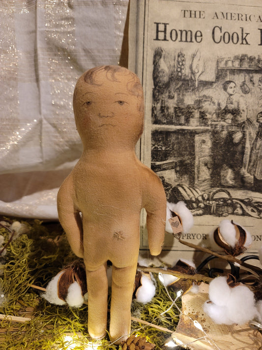 Primitive Painted Face Cloth Standing Doll