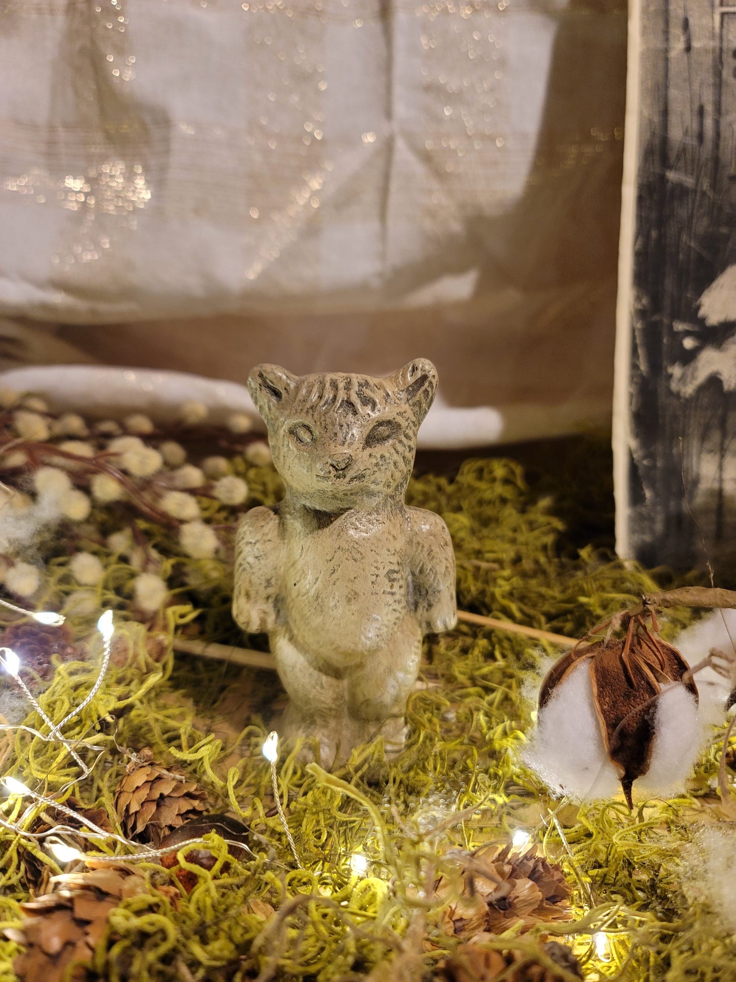 Vintage Primitive Style Standing Bear Mold Figurine