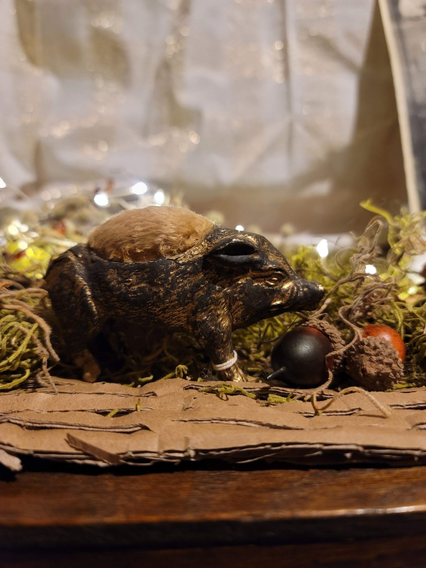 Primitive Style Boar Pig Pin Cushion