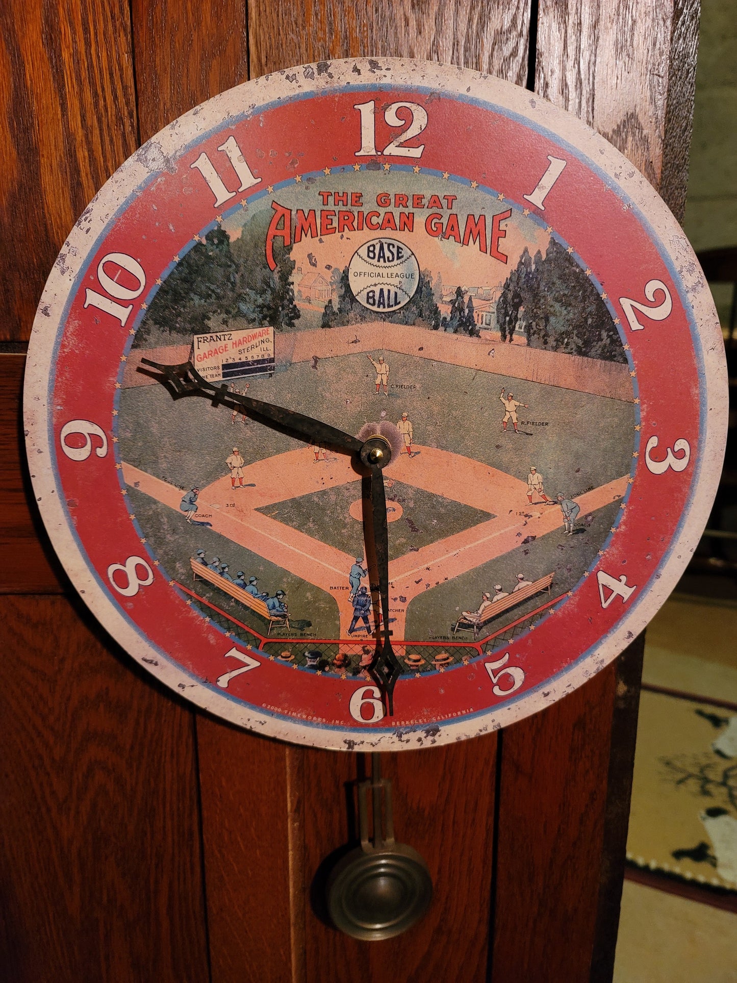Vintage Style Baseball Great American Game Wall Clock