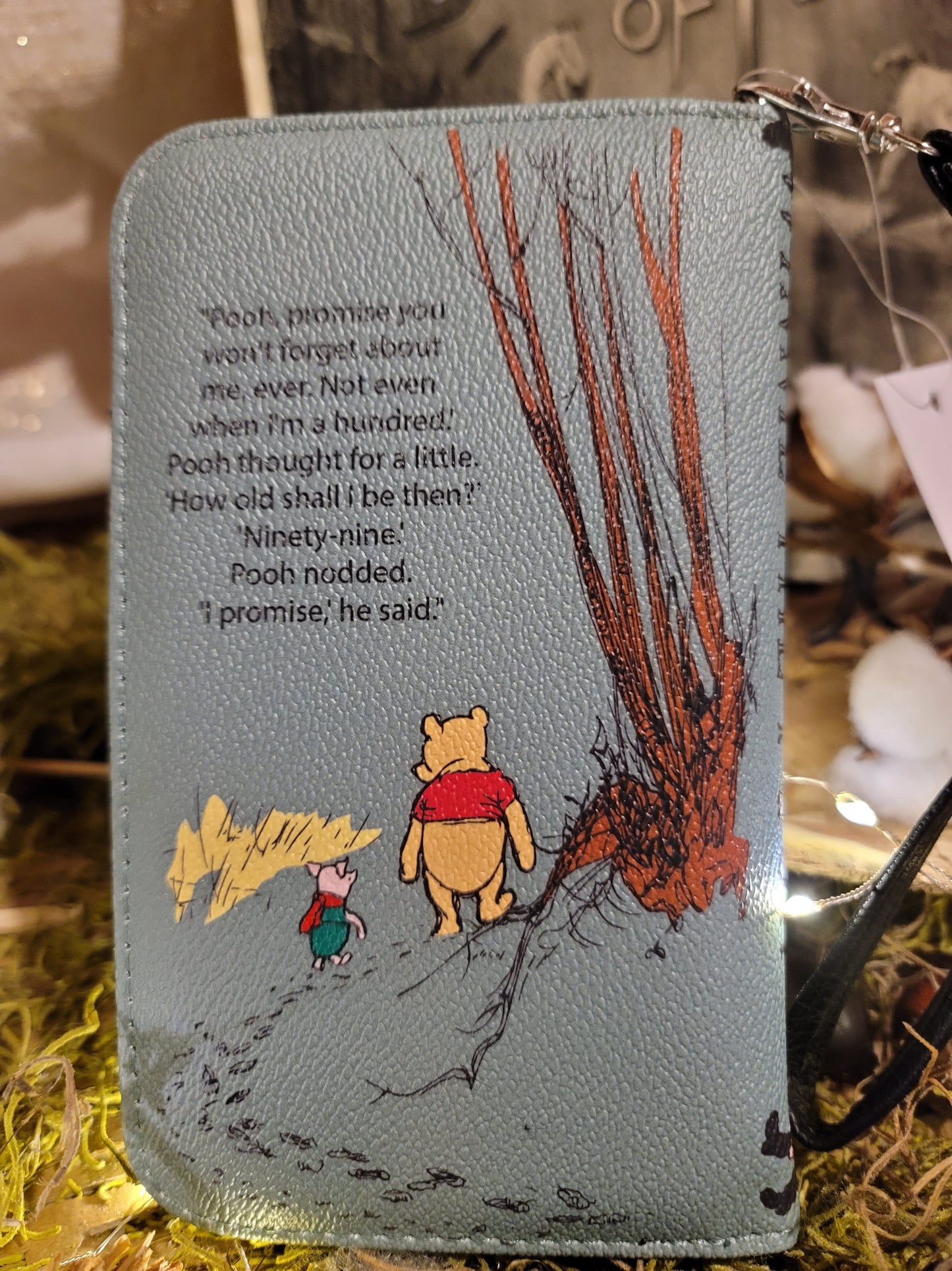 Winnie The Pooh Classic Green or Beige Vinyl Bag and Clutch Set