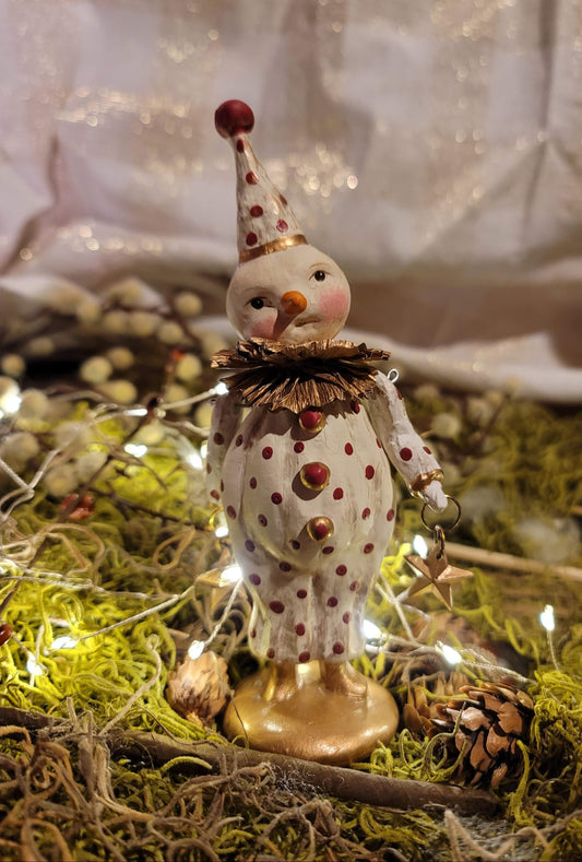 Folk Art Christmas Circus Dee Harvey Clown Snowman Figurine