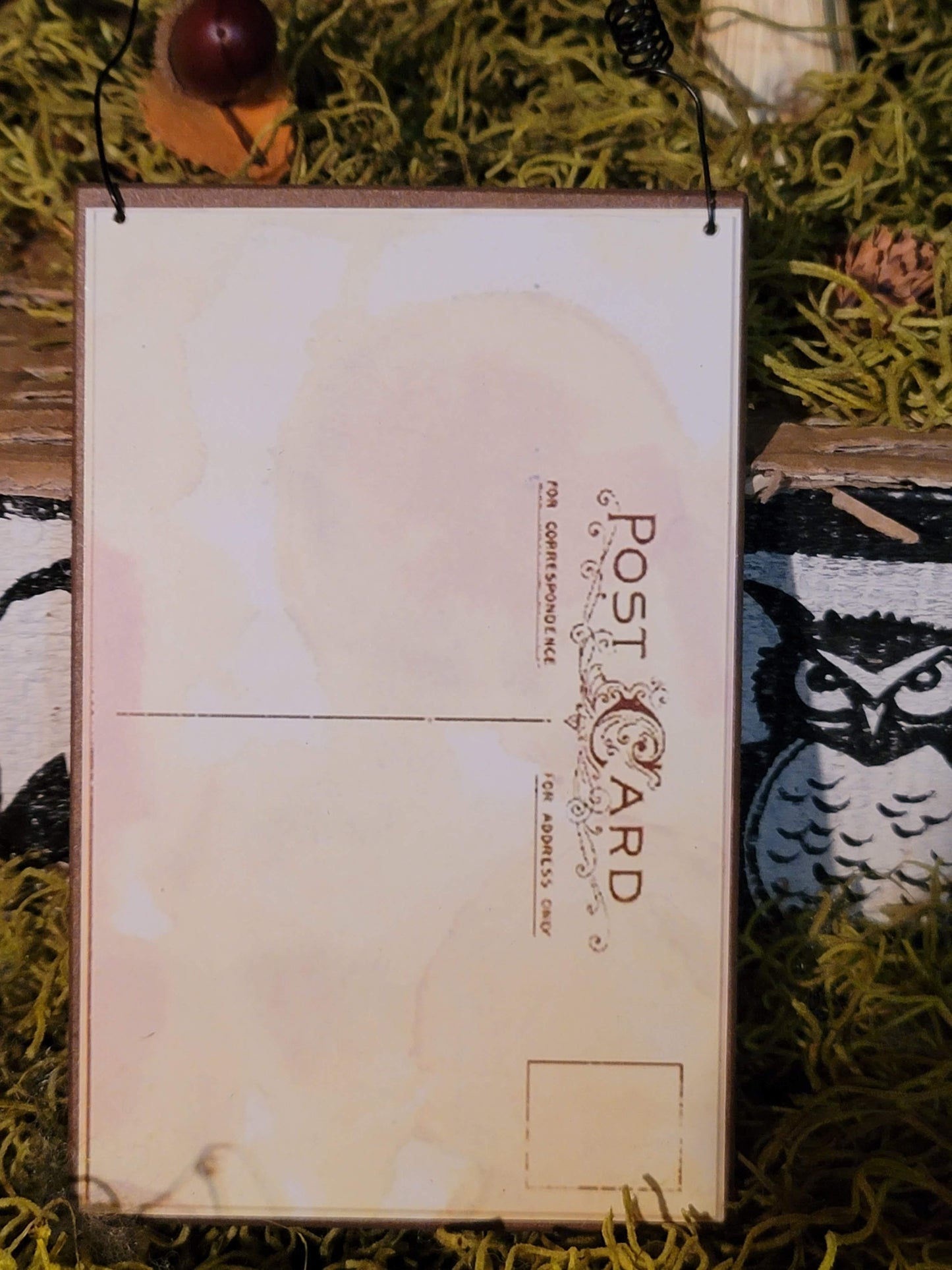 Vintage Halloween Postcard Clapsaddle Hanging Girl Ghost Plaque Ornament