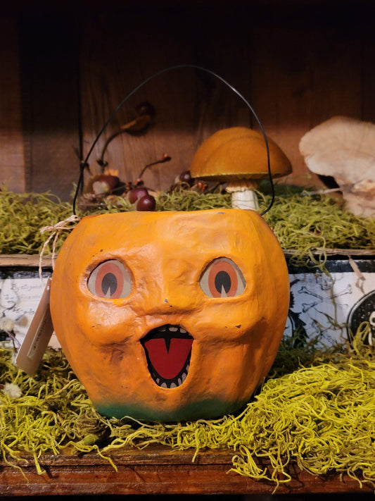 Vintage Halloween Style LARGE Jack O Lantern Pumpkin Bucket