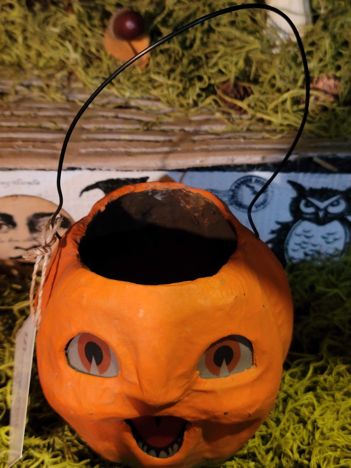 Vintage Halloween Style LARGE Jack O Lantern Pumpkin Bucket