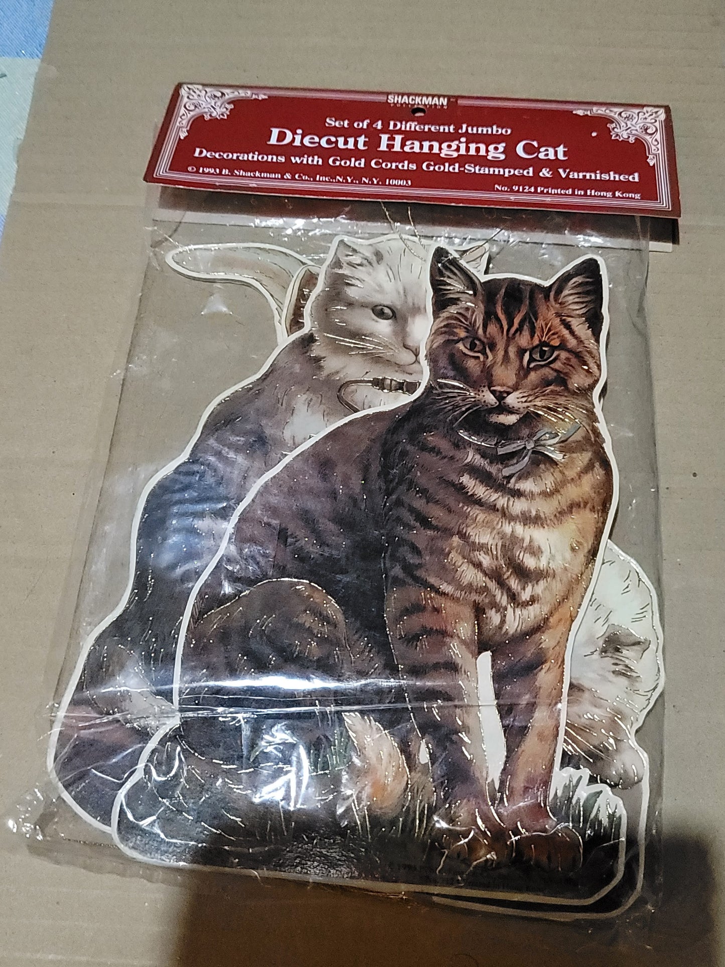 Vintage Victorian Cats large Hanging Ornaments