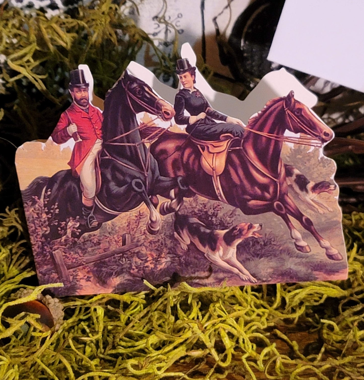 Vintage Victorian Style Fox Hunt Note Card