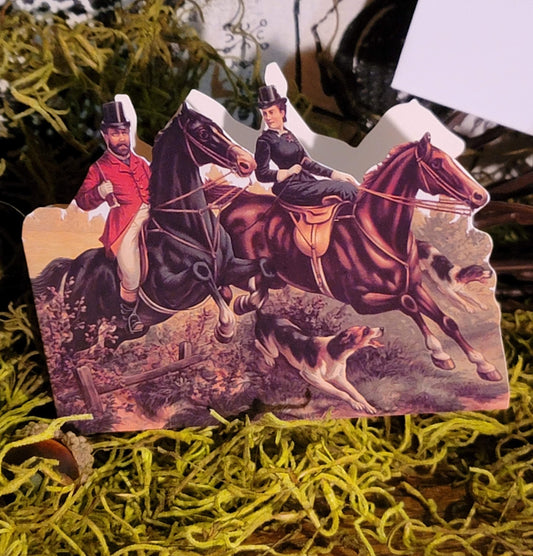 Vintage Victorian Style Fox Hunt Note Card