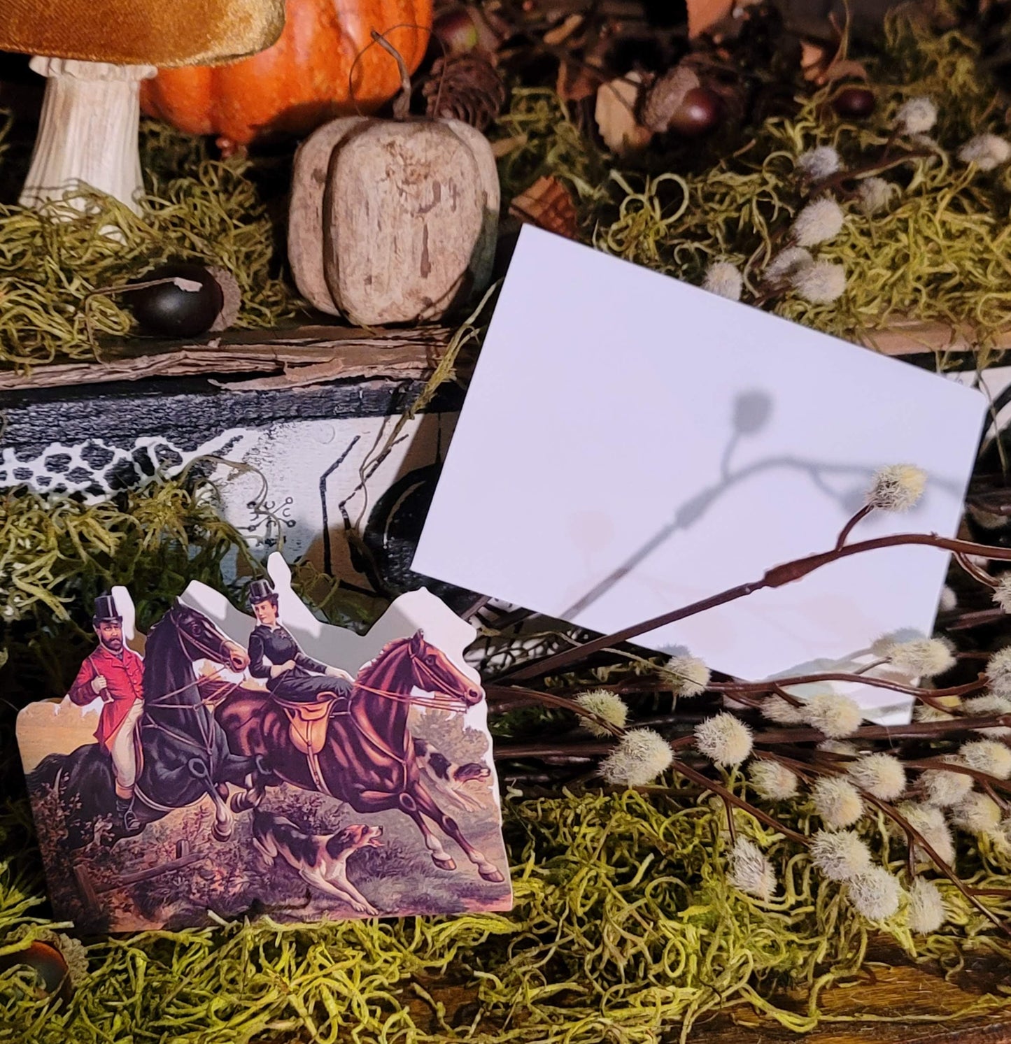 Vintage Victorian Style Fox Hunt Note Card