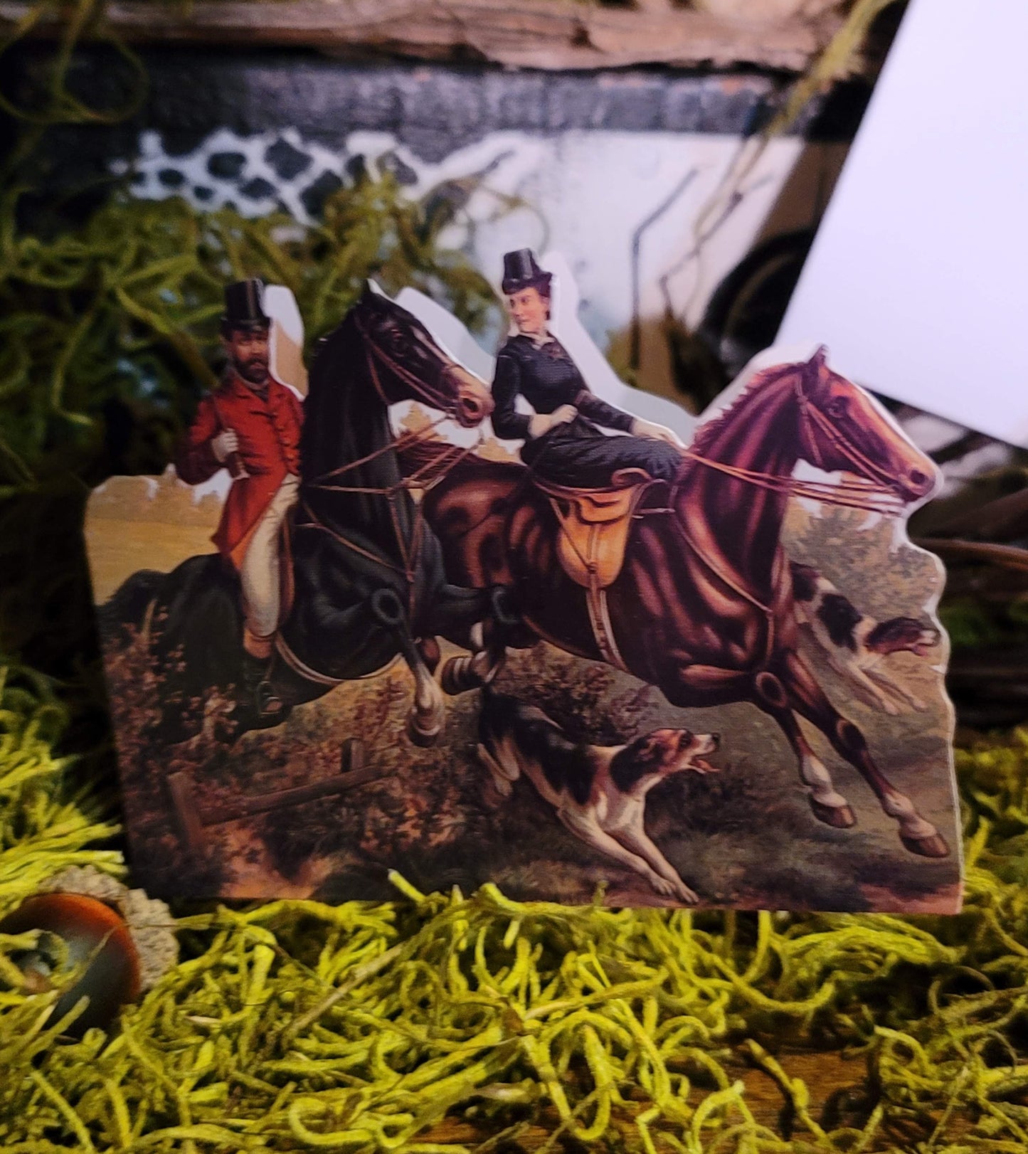 Vintage Victorian Style Fox Hunt Note Card