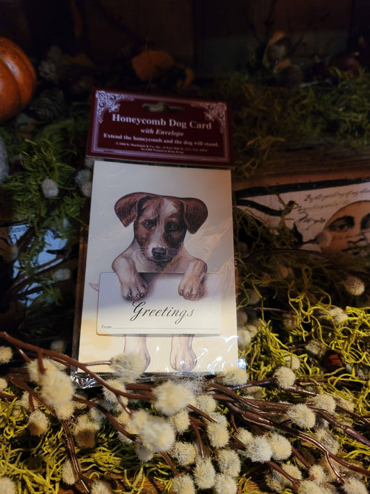 Vintage Victorian Style Honeycomb Beagle Dog Card