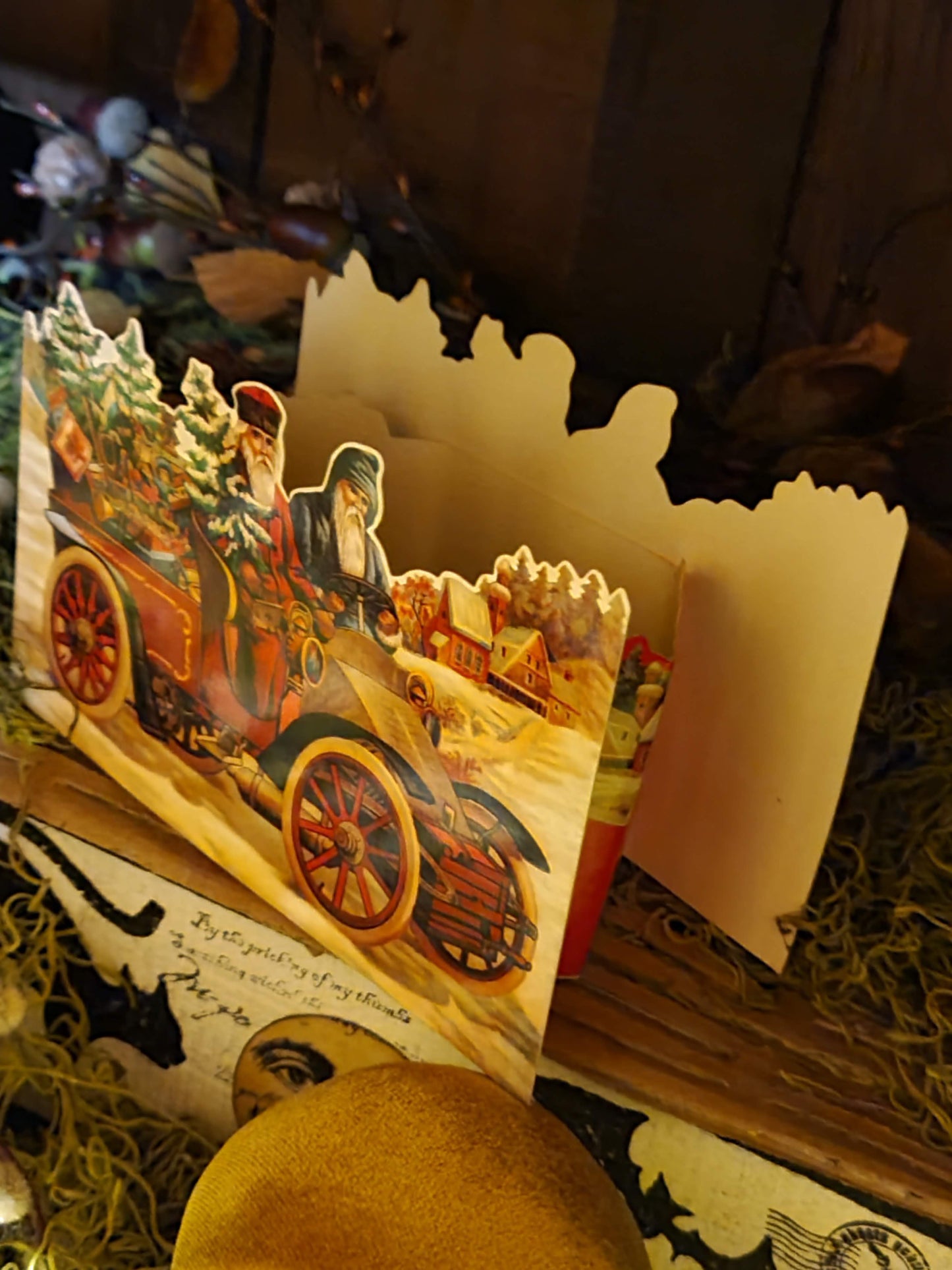 Vintage Victorian Christmas Style Father Christmas Santa Gift Container