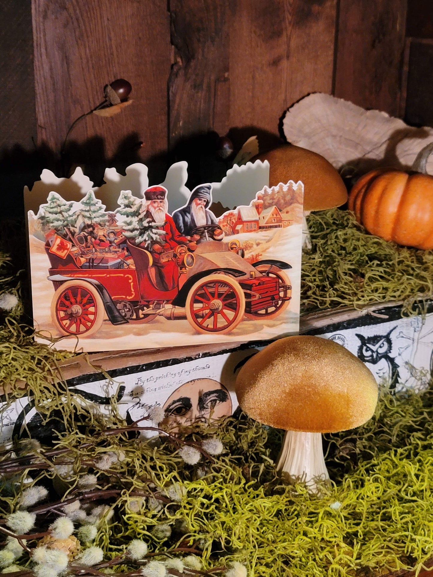 Vintage Victorian Christmas Style Father Christmas Santa Gift Container