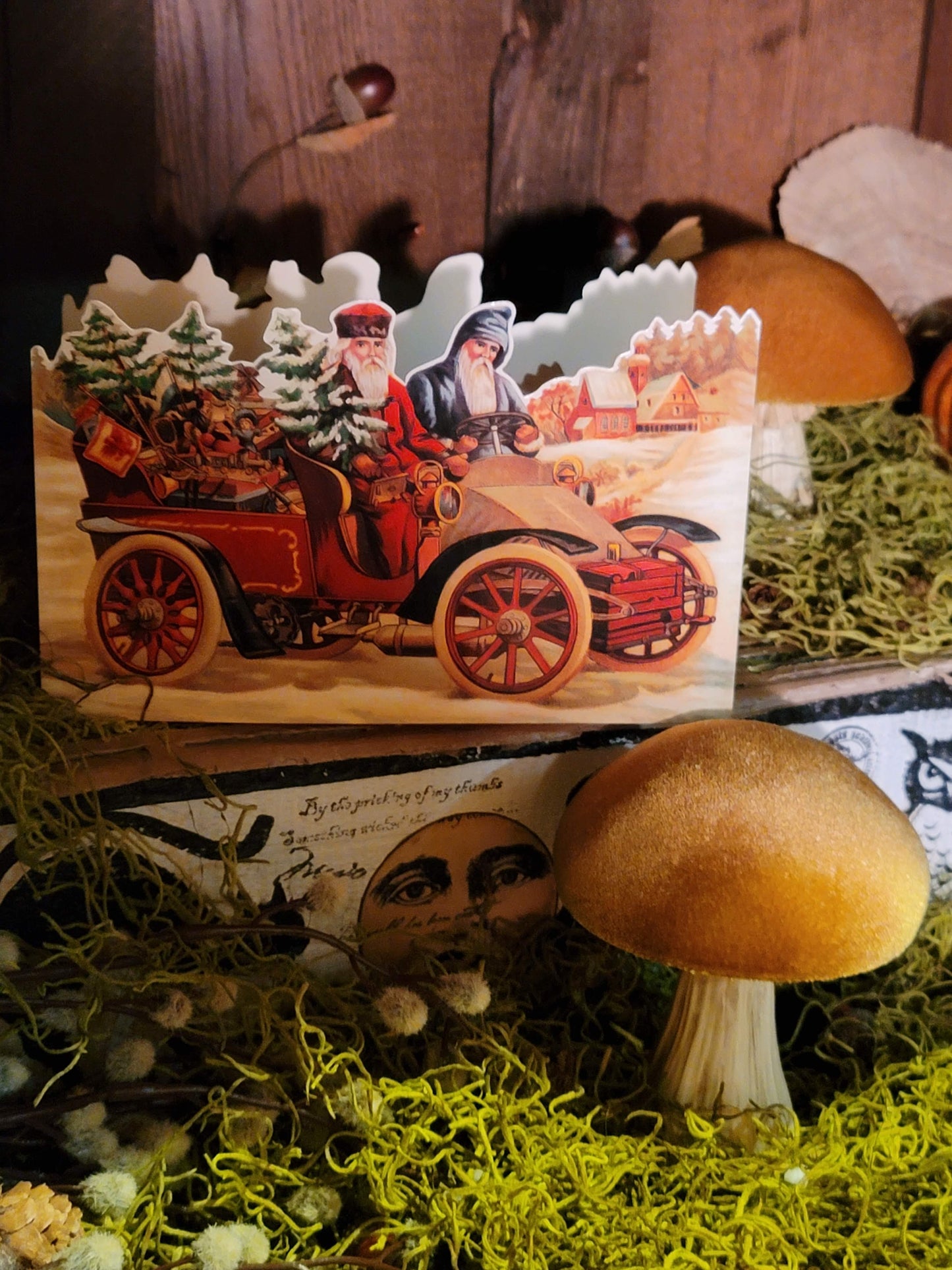 Vintage Victorian Christmas Style Father Christmas Santa Gift Container