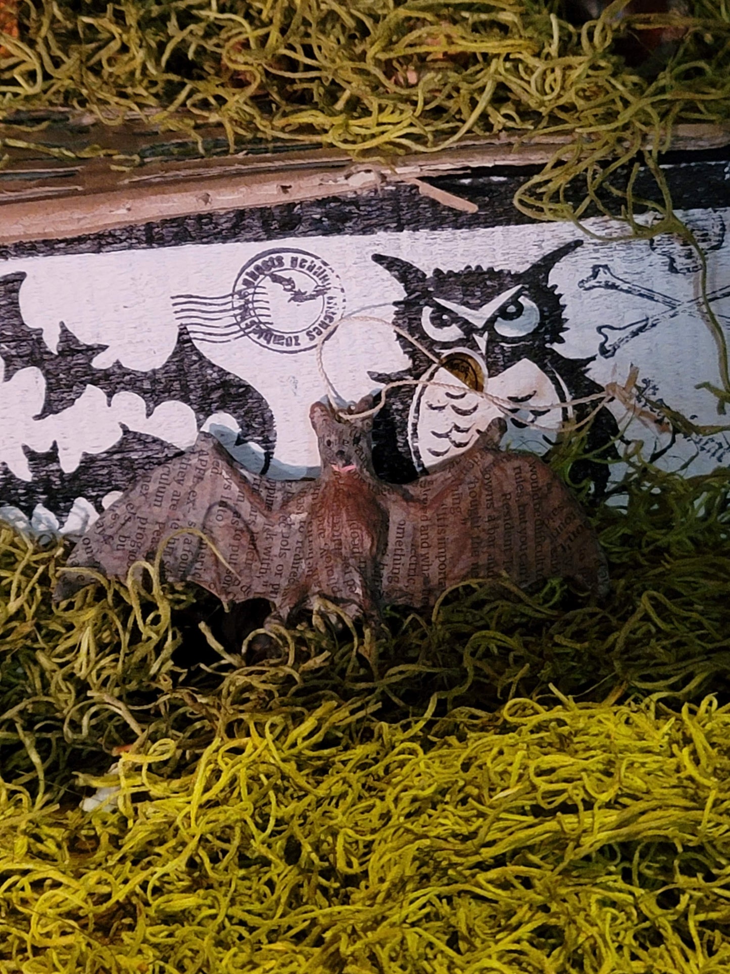 Vintage Halloween Style Gothic Tinkertins Bat Ornament