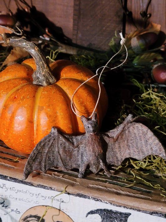 Vintage Halloween Style Gothic Tinkertins Bat Ornament