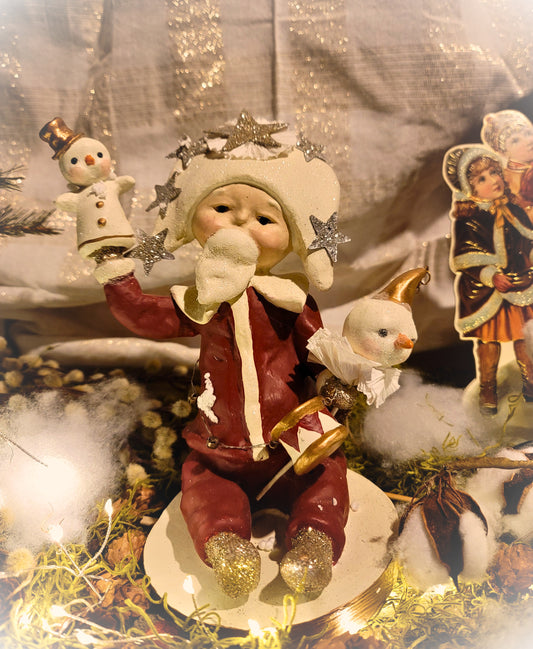 Folk Art Christmas Dee Harvey Santas Snow Puppets Figurine