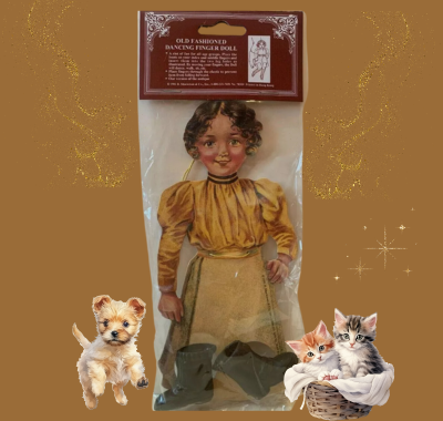 Vintage Victorian Paper Puppet Dolly Doll with Moving Feet Boots