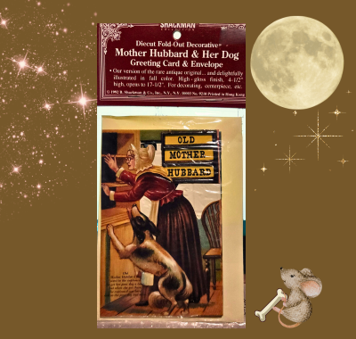 Vintage Victorian Style Old Mother Hubbard Dog Panorama Greeting Card