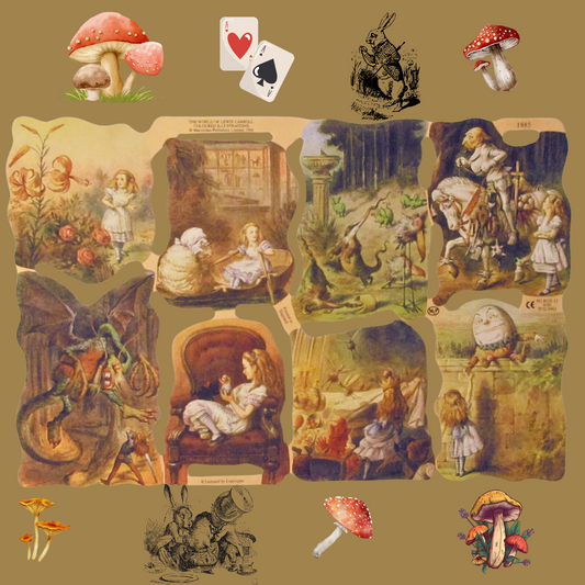 Vintage Style Alice in Wonderland Scraps